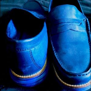 Men’s Blue Leather Loafers